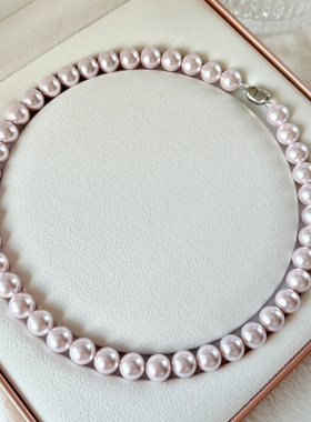 曼塔玫瑰正圆强光珍珠项链女