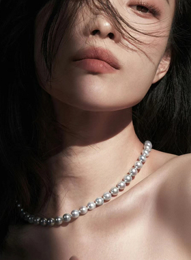 倪妮同款925银澳白珍珠项链女