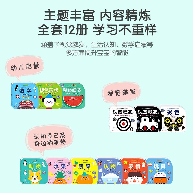 海润阳光 0-2岁宝宝早教撕不烂纸板书 幼儿早教益智启蒙开发绘本儿婴儿早教书厚纸板书 耐撕婴幼儿早教撕不烂认知书,淘宝优惠券,粉丝福利购,淘宝优惠卷