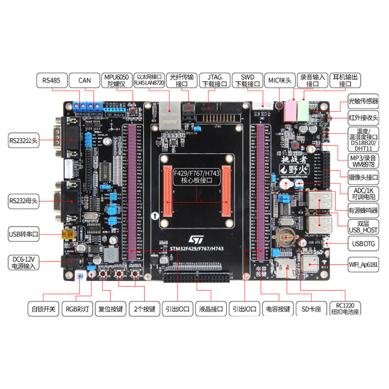 野火/F429-挑战者-V1/V2 STM32F429IGT6开发板学习板核心板ARM-图3