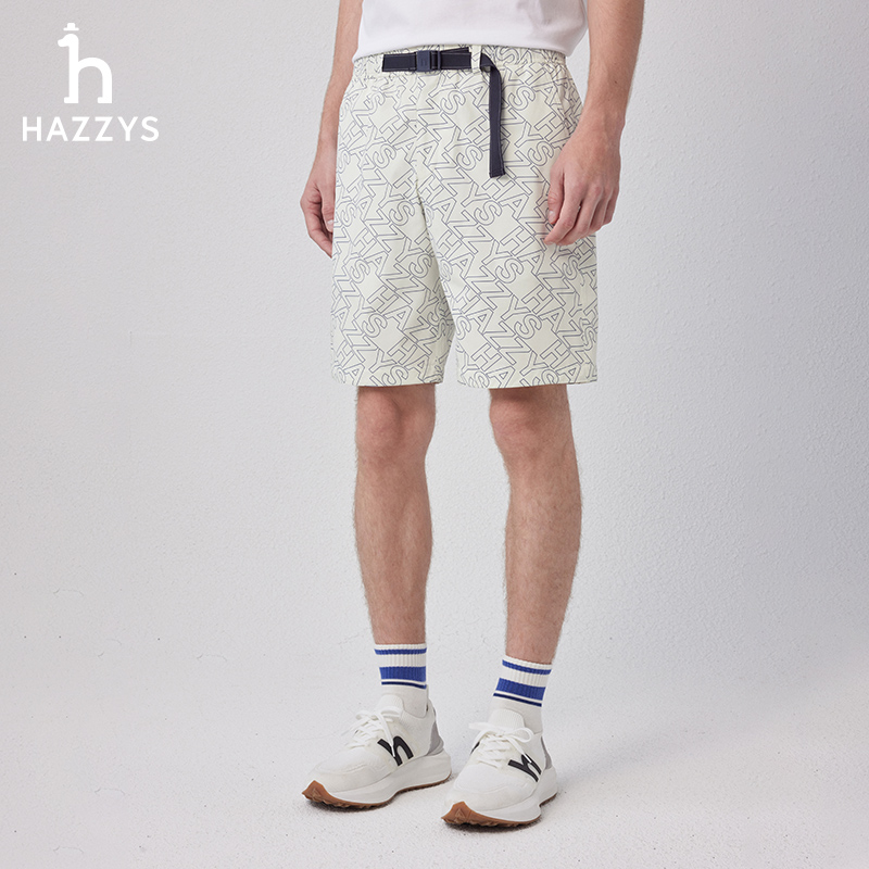 Hazzys哈吉斯时尚潮流短裤夏季男装裤子宽松休闲裤运动潮