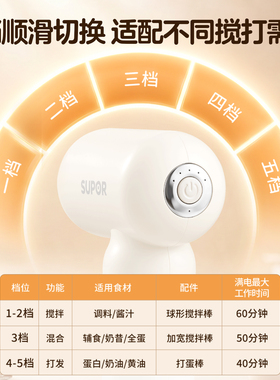 苏泊尔电动打蛋器家用小型打奶油烘焙搅拌器蛋糕打发器手持打蛋机