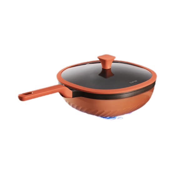 Supor wok has titanium square non-stick pan household wok induction cooker universal enlarged and deepened Xie