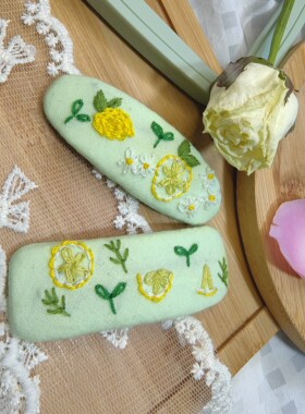 【木木子】纯手工刺绣清凉一夏夏日味道发饰发夹发卡BB夹边夹
