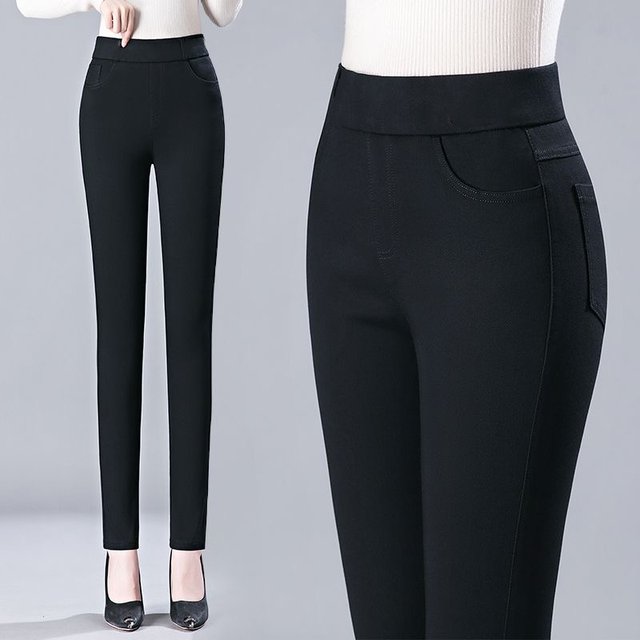 Quality black small feet magic pants pencil pants