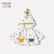 UK NEXT Baby cloak winter style with velvety cloister male and female child dinosaur styling with cap windproof shawl small jacket