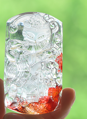 鲍氏礁花水晶男女款吊坠九尾狐