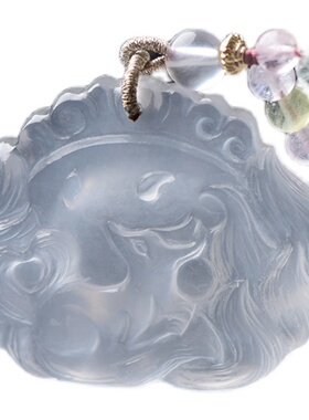 鲍氏喜马拉雅白水晶狐狸桃心挂坠