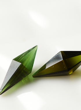 灵摆天然碧玺耳饰水晶吊坠