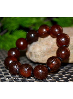 棕色老玛瑙手串天然文玩佛珠手珠手持单圈手链16mm圆珠老珠sy1414