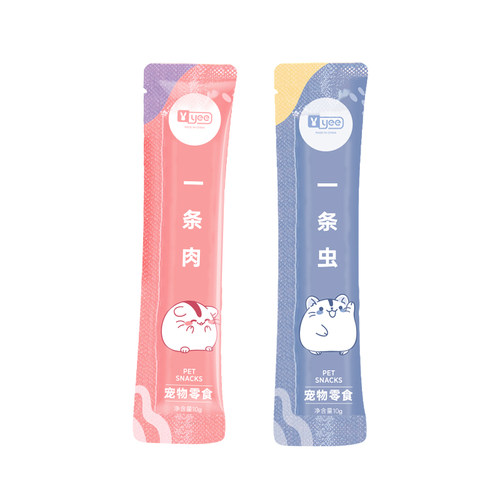 yee仓鼠零食营养肉泥面包虫鸡肉金丝熊花枝刺猬湿粮小宠糊糊包邮 - 图0