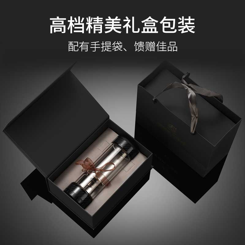 茶之恋茶水分离杯双层玻璃杯999纯银泡茶杯双层玻璃便携式茶道杯