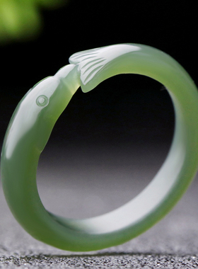 念玉和田玉戒指女款尾戒指环玉石