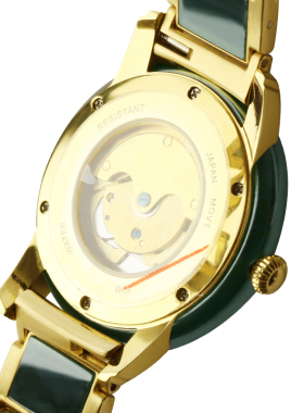 全自动防水机械表日历天然和田玉