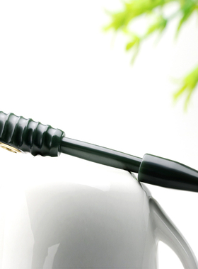 念玉新疆和田玉烟嘴男士烟杆老烟嘴天然青玉烟斗带过滤芯羊角形