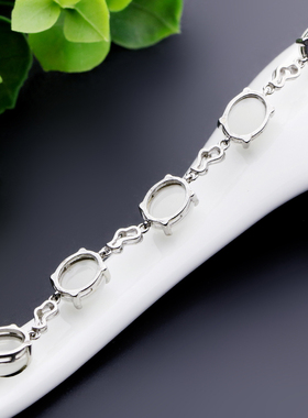 s925银镶天然手链女款羊脂玉