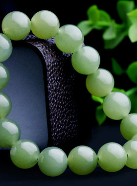 念玉天然和田玉手串昆仑玉带证书