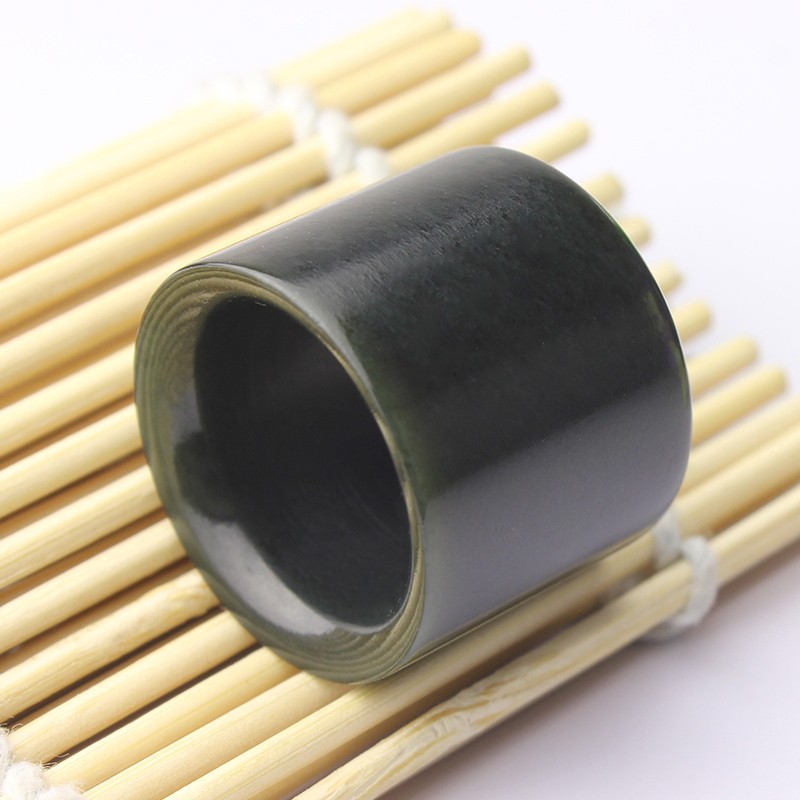 念玉珠宝新疆和田玉扳指男款天然青玉扳指黑羊脂手把件带证书,淘宝优惠券,粉丝福利购,淘宝优惠卷