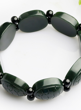 乌龟壳手串弹性带证书新疆和田玉