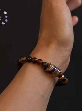 一安手作 原创手工玛瑙手串 中性复古个性手串手链情侣手链