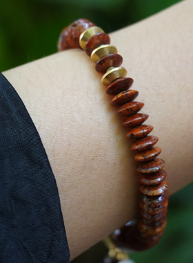 一安手作 老星月菩提个性手串 葡萄石玛瑙中式手链