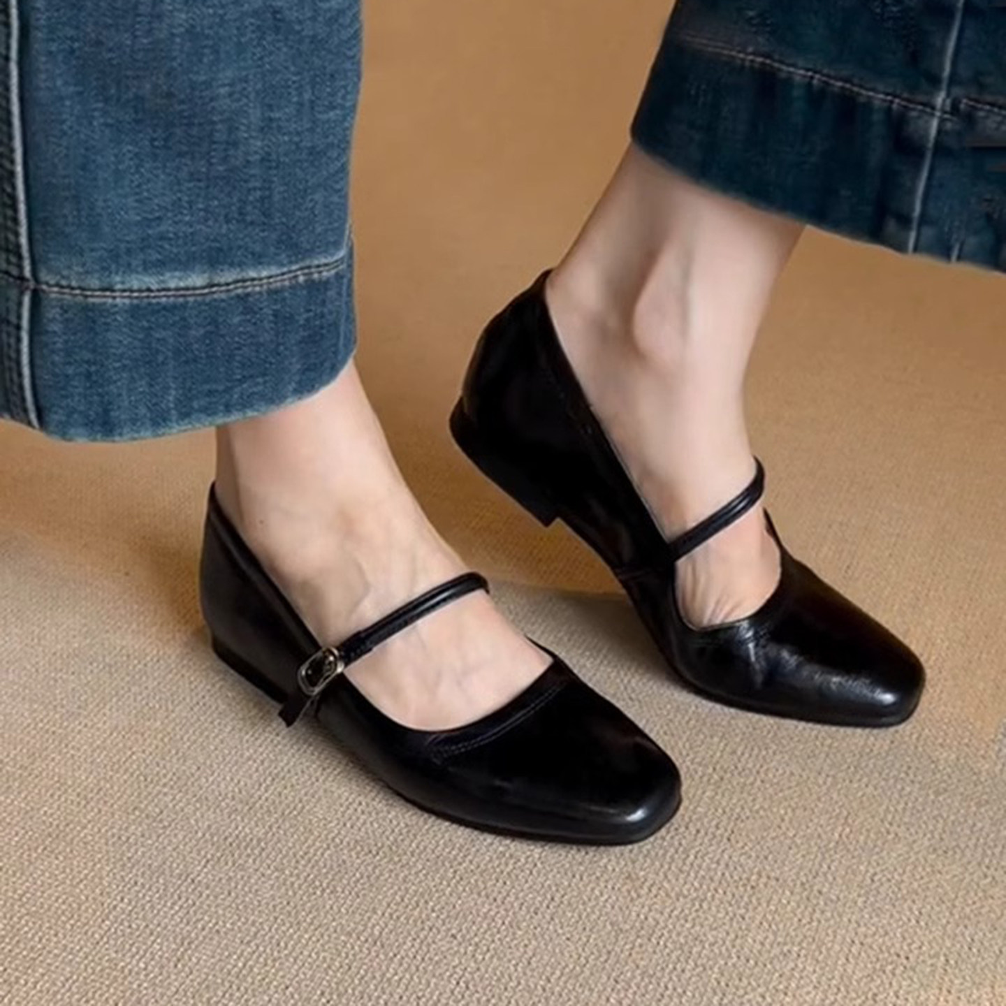 羊皮版~法式真皮复古玛丽珍鞋女浅口气质仙女风通勤不累脚小皮鞋,淘宝优惠券,粉丝福利购,淘宝优惠卷