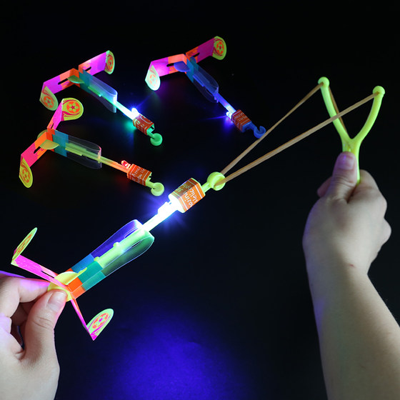 Luminous slingshot flying arrow