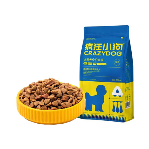 疯狂小狗比熊专用狗粮3斤肉粒双拼去泪痕成犬幼犬全价犬粮30斤 - 图3