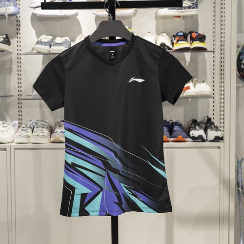 李宁羽毛球服比赛套装2025新款女子速干透气训练短袖短裤AATV013 - 图3