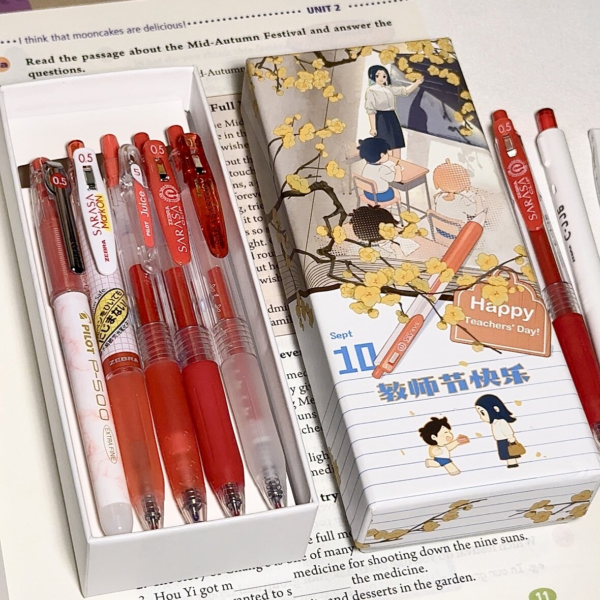 Teacher's Day gift Japanese ZEBRA red pen JJ15 for correcting homework gel pen for students and teachers
