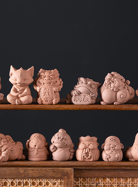 创意国潮风西游记青砂石唐僧悟空八戒桌面摆件微景观鱼缸造景装饰