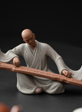 晨翔紫砂禅意小和尚摆件中式