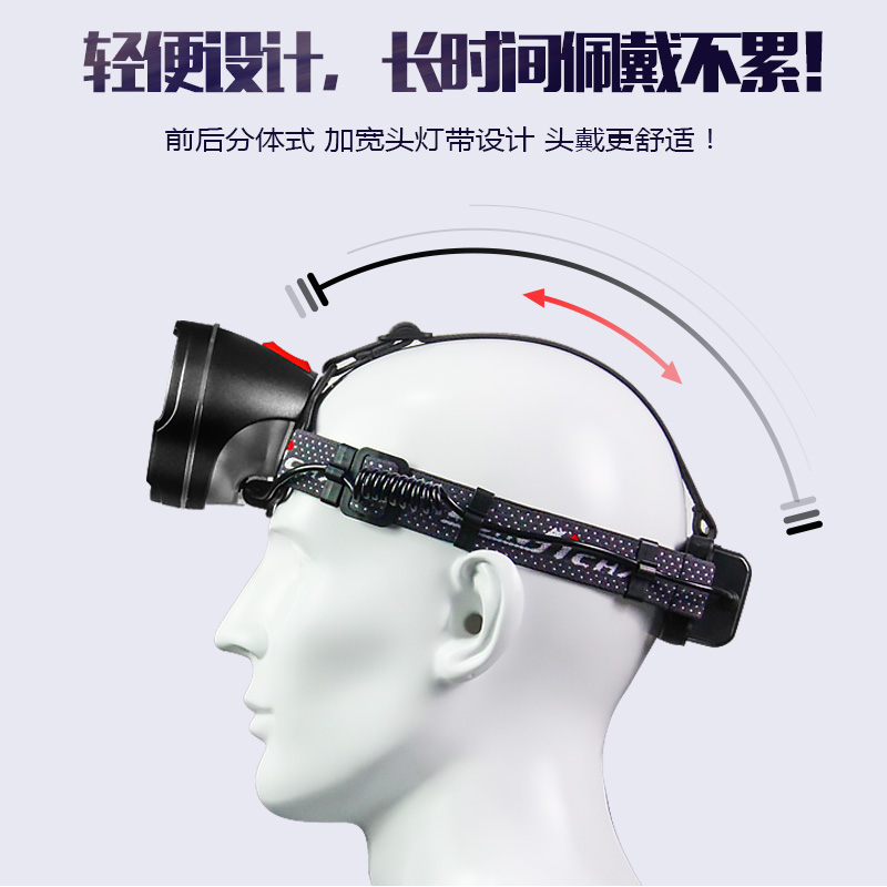 超亮远射头戴式防水矿灯 头灯强光感应夜钓鱼灯充电手电筒 LED 3000 超亮远射头戴式防水矿灯 头灯强光感应夜钓鱼灯充电手电筒 LED 3000