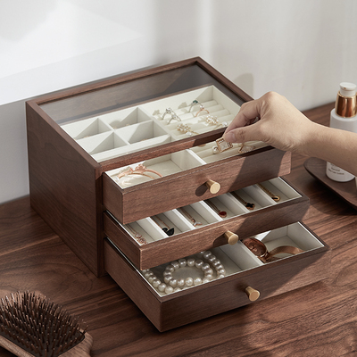 [初心] 三层可视珠宝首饰收纳盒