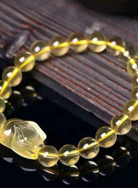 巴西手串灵狐天然黄水晶