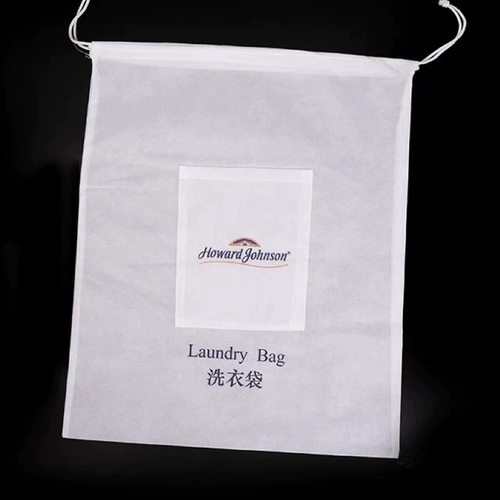 宾馆洗衣袋酒店抽绳收纳袋包装无纺布束口袋环保拖鞋防尘袋洗漱袋 - 图1