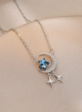 达令 彩色星星月亮项链 女士精致小众吊坠 生日节日礼物 送女朋友