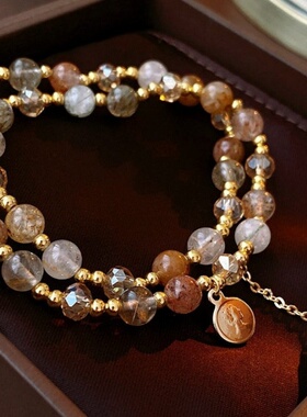 达令 水晶串珠多层手链 女士叠戴手串 高颜值学生党手饰 手环手镯