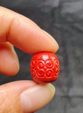 保真朱砂如意回纹桶珠散珠隔珠顶腰珠高含量红砂手链diy饰品配件