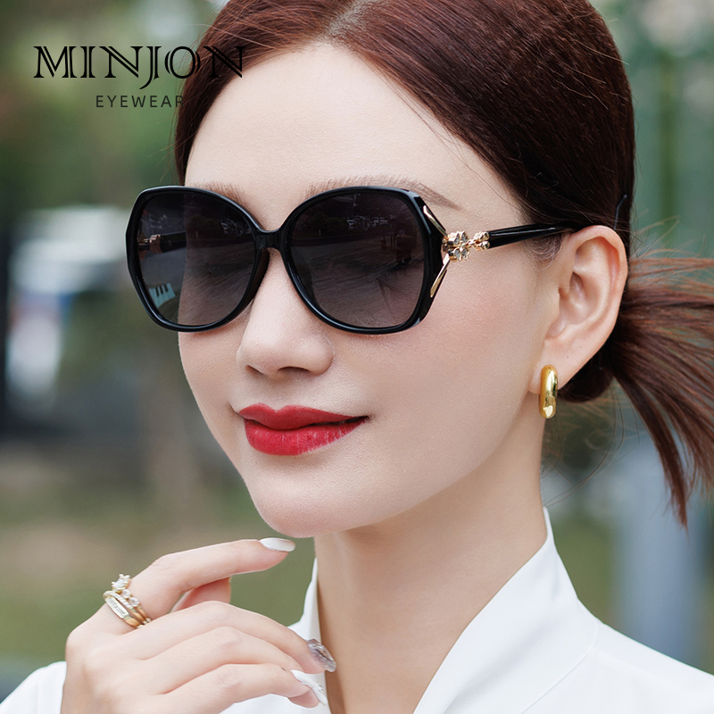 墨镜方圆脸女士高级感四叶草偏光大框眼镜潮流优雅复古街拍太阳镜 - 图1