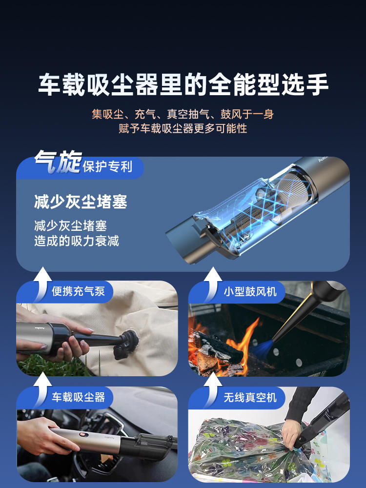 AutoBot VX车载吸尘器无线小型便携大吸力手持配件家用桌面车内用品