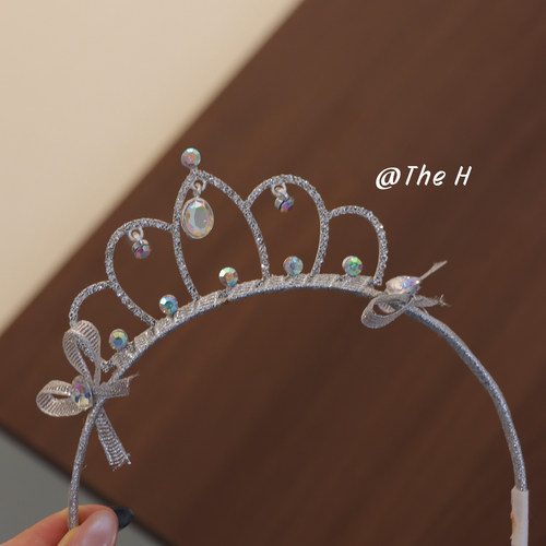 The H儿童水钻皇冠发箍公主装饰生日婚礼头饰女童发饰 - 图1