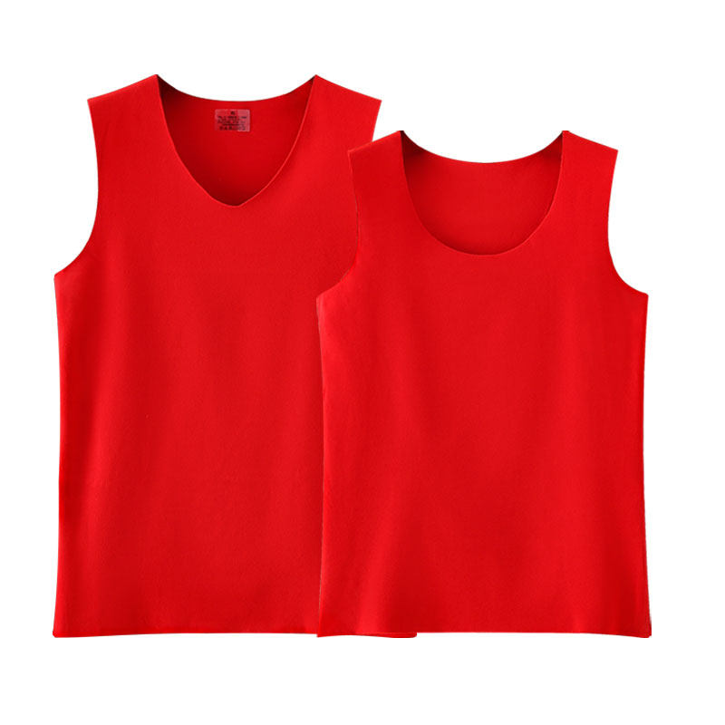 大红色本命年德绒红背心男女双面绒无痕自发热红色保暖打底结婚内,淘宝优惠券,粉丝福利购,淘宝优惠卷