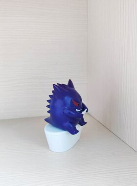 宝可梦数码宝贝 坐姿 马桶 耿鬼 抽象立体雕塑模型摆件彩盒