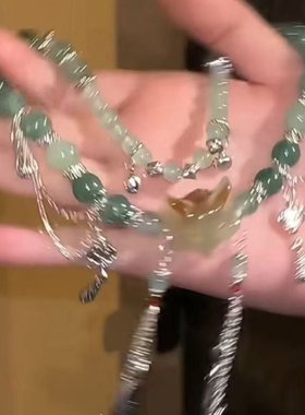 灵狐 新中式爆款长款双圈手串中式美学小狐狸手链可叠戴东方美感