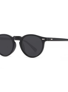 欧美经典复古小圆形太阳镜时尚米钉小框墨镜男女潮流百搭太阳眼镜