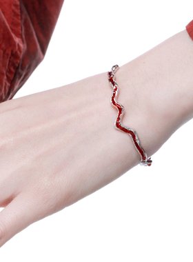 原创毒液手镯不掉色小众设计红色高级极简百搭甜酷手环冷淡风男女