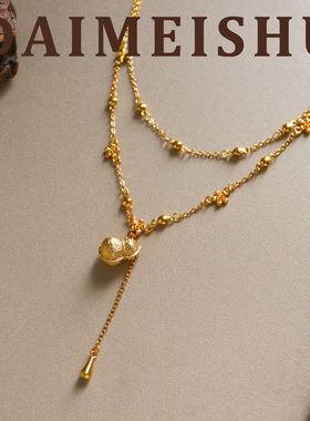 秋冬新款复古双层流苏拉丝葫芦