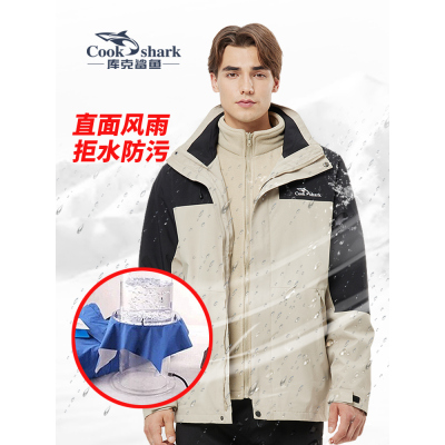 库克鲨鱼户外风衣冲锋防风水外套