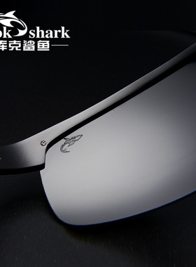 库克鲨鱼偏光变色飞行员墨镜男